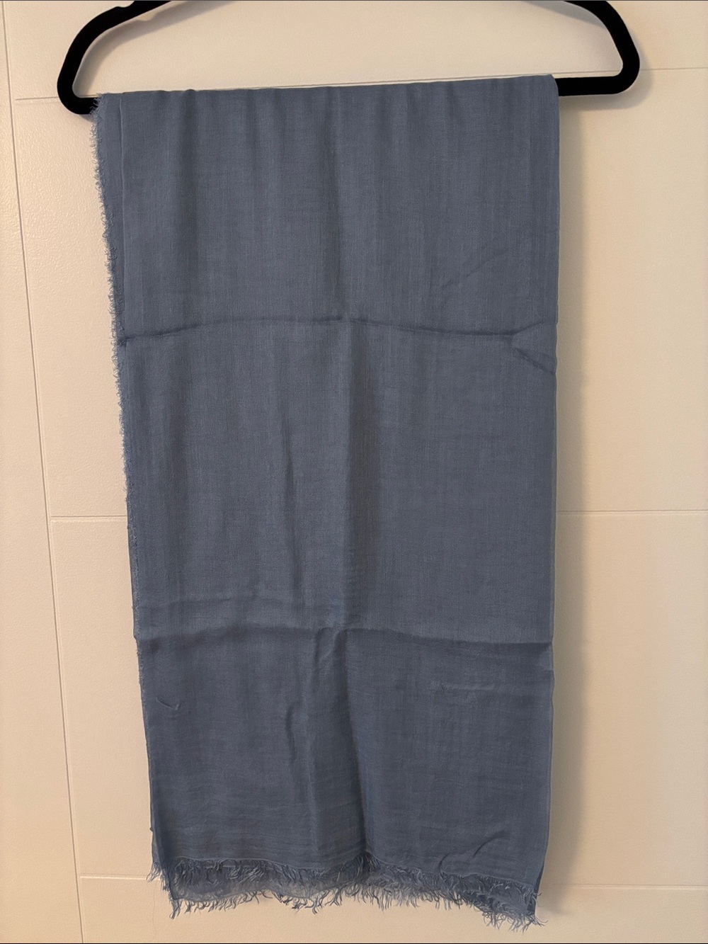 Sarah Pacini Blue Lightweight Fringe Scarf